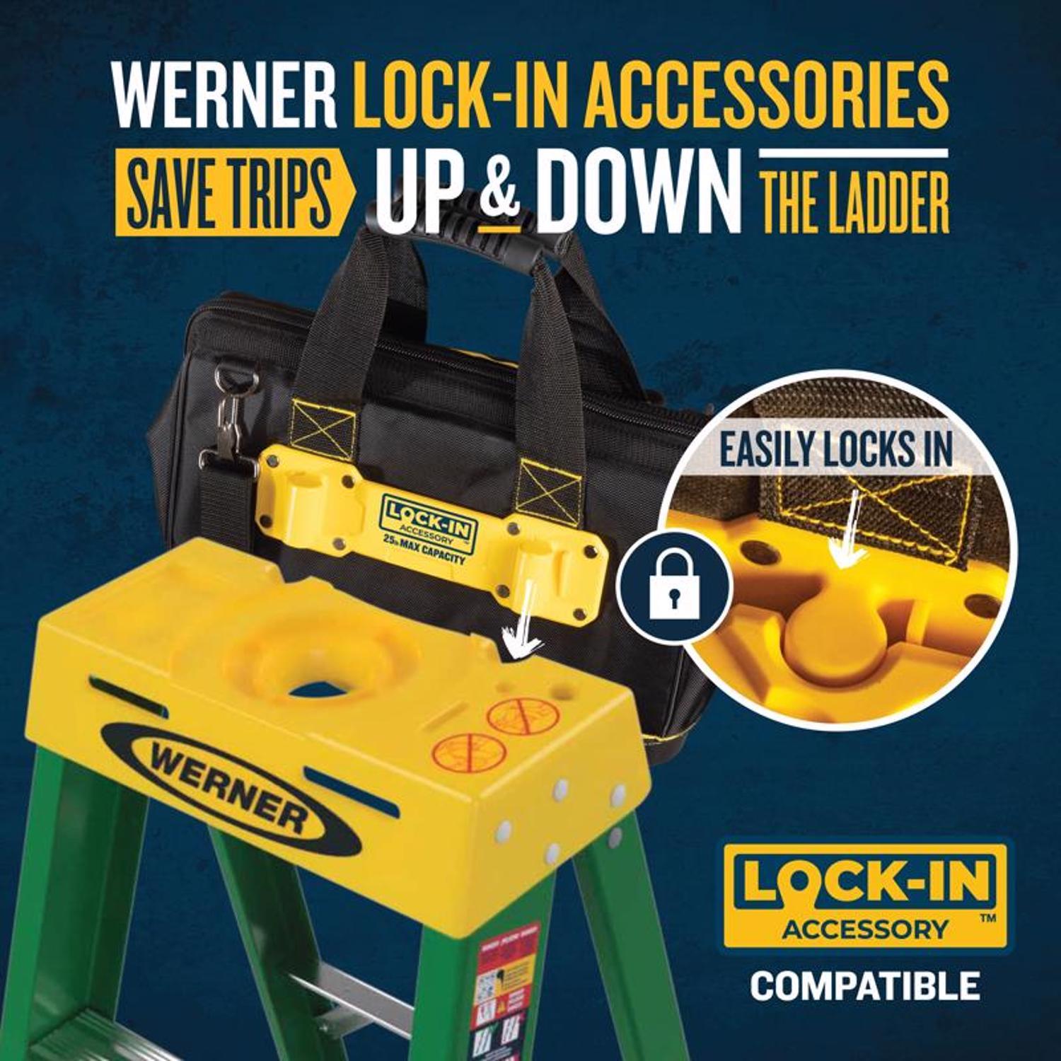 Werner 8 ft. H Fiberglass Step Ladder Type II 225 lb. capacity