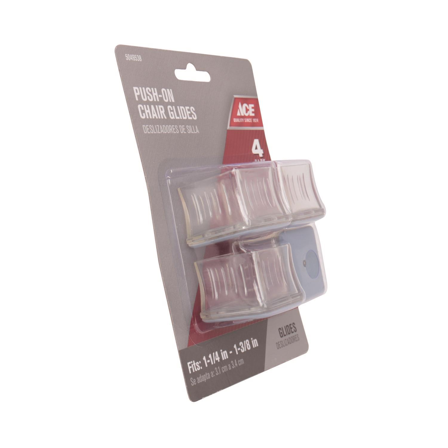 Ace Gray 1-1/2 in. Push-On Plastic Chair Glide 4 pk