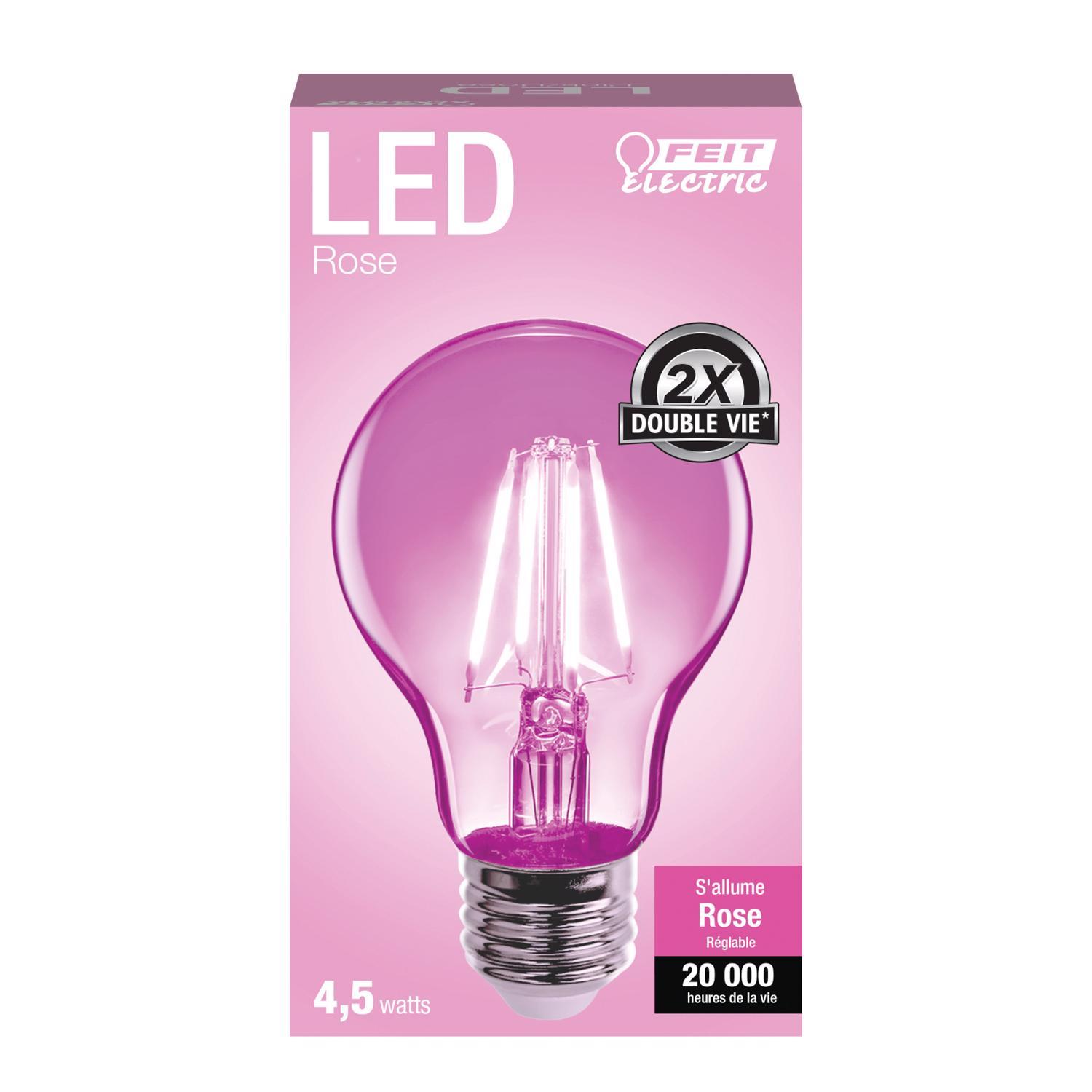 Feit A19 E26 (Medium) Filament LED Bulb Pink 30 Watt Equivalence 1 pk