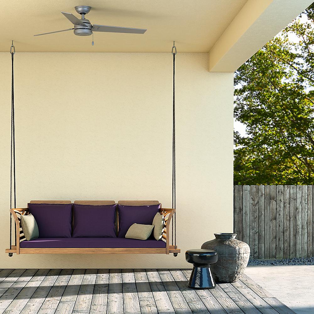 Hunter Cassius 52 in. Indoor/Outdoor Matte Silver Ceiling Fan