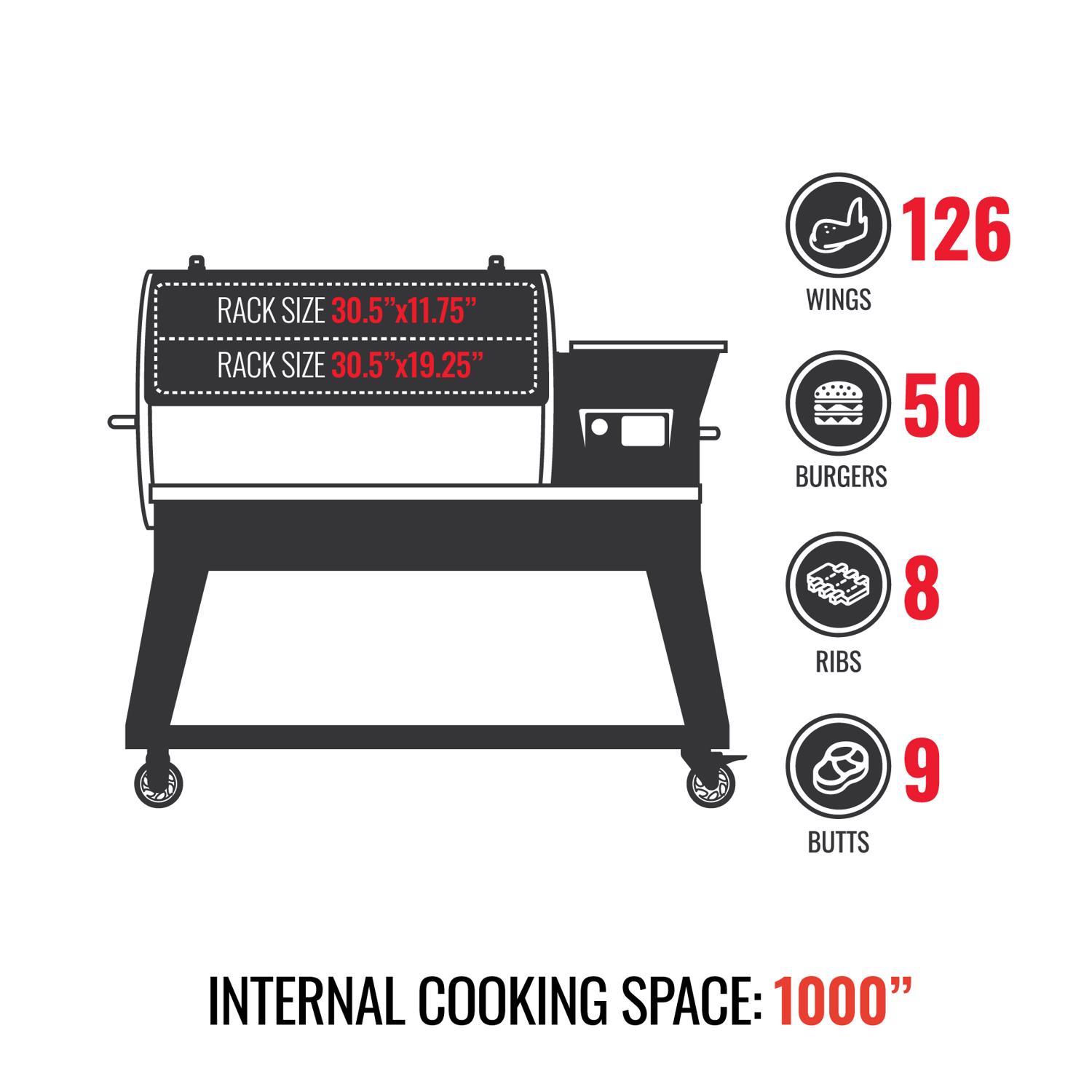 Recteq Backyard Beast Wood Pellet WiFi Grill and Smoker Black/Silver RT-1000