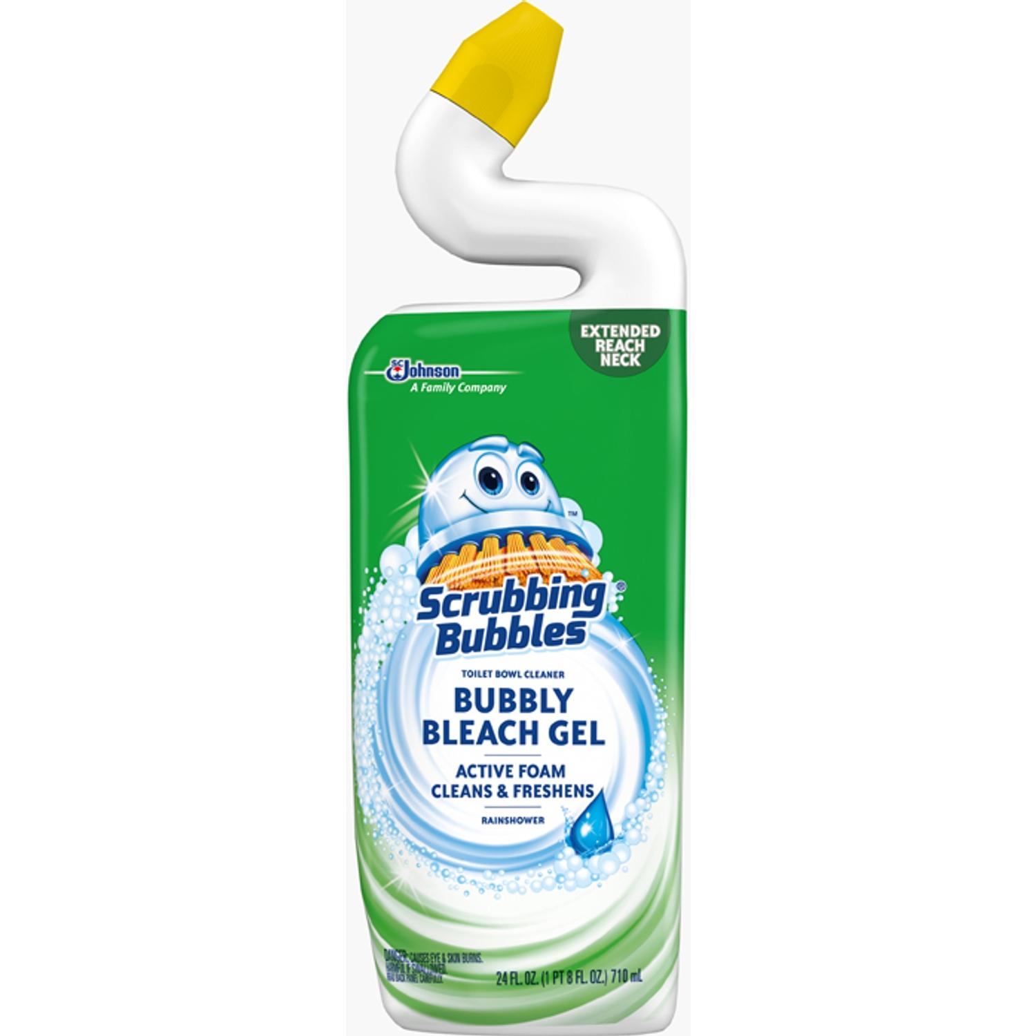 Scrubbing Bubbles Bubbly Bleach Gel Rainshower Scent Toilet Bowl Cleaner 24 oz Gel Stine Home
