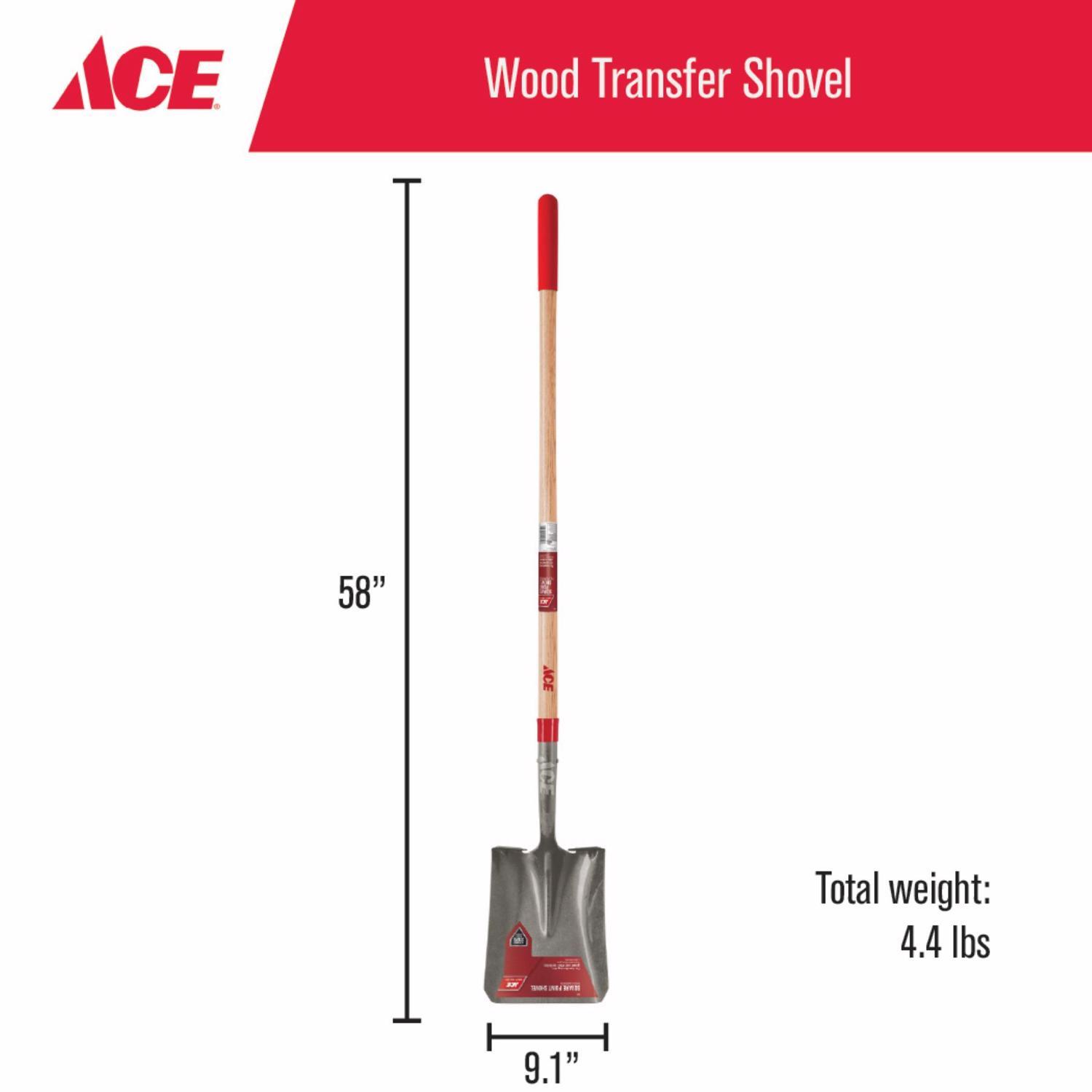 Ace 57.75in. Steel Square Transfer Shovel Wood Handle