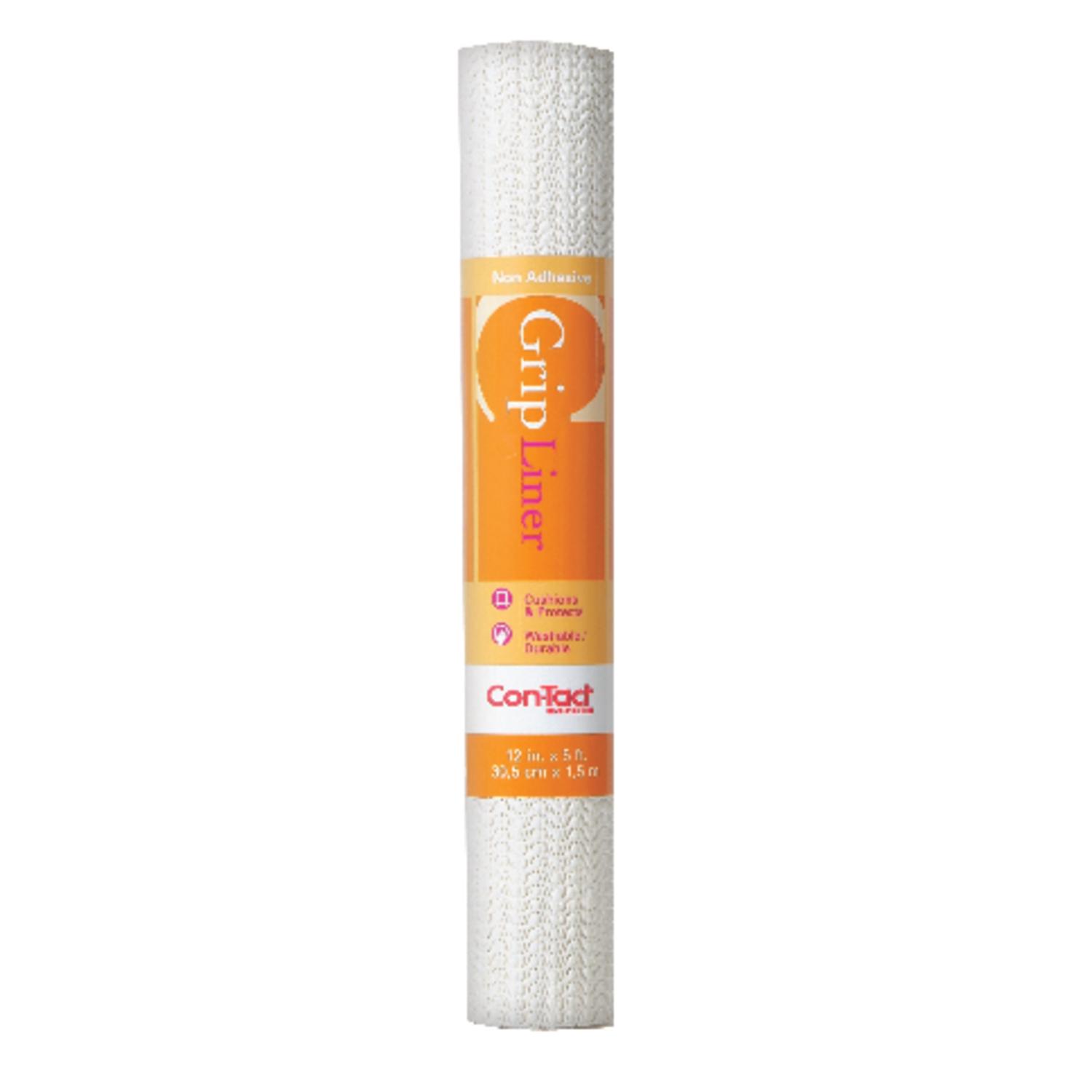 Con-Tact Grip 5 ft. L X 12 in. W White Non-Adhesive Shelf Liner