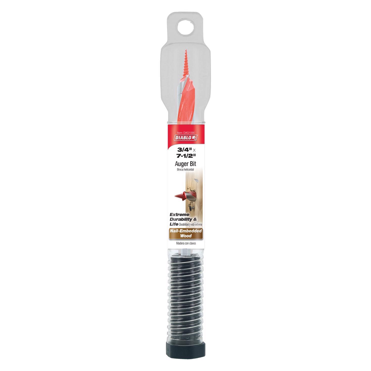 Diablo Dura-Tip 3/4 in. D X 7.5 in. L Auger Bit High Speed Steel 1 pc