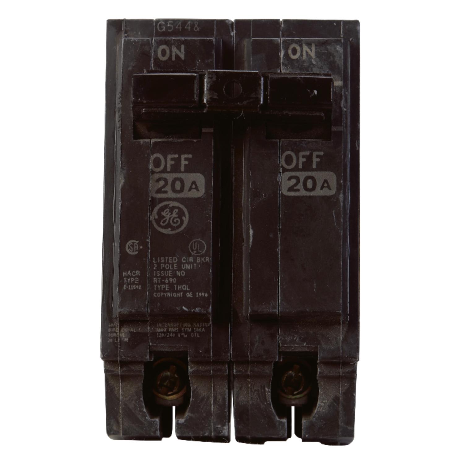GE Q-Line 20 amps Standard 2-Pole Circuit Breaker