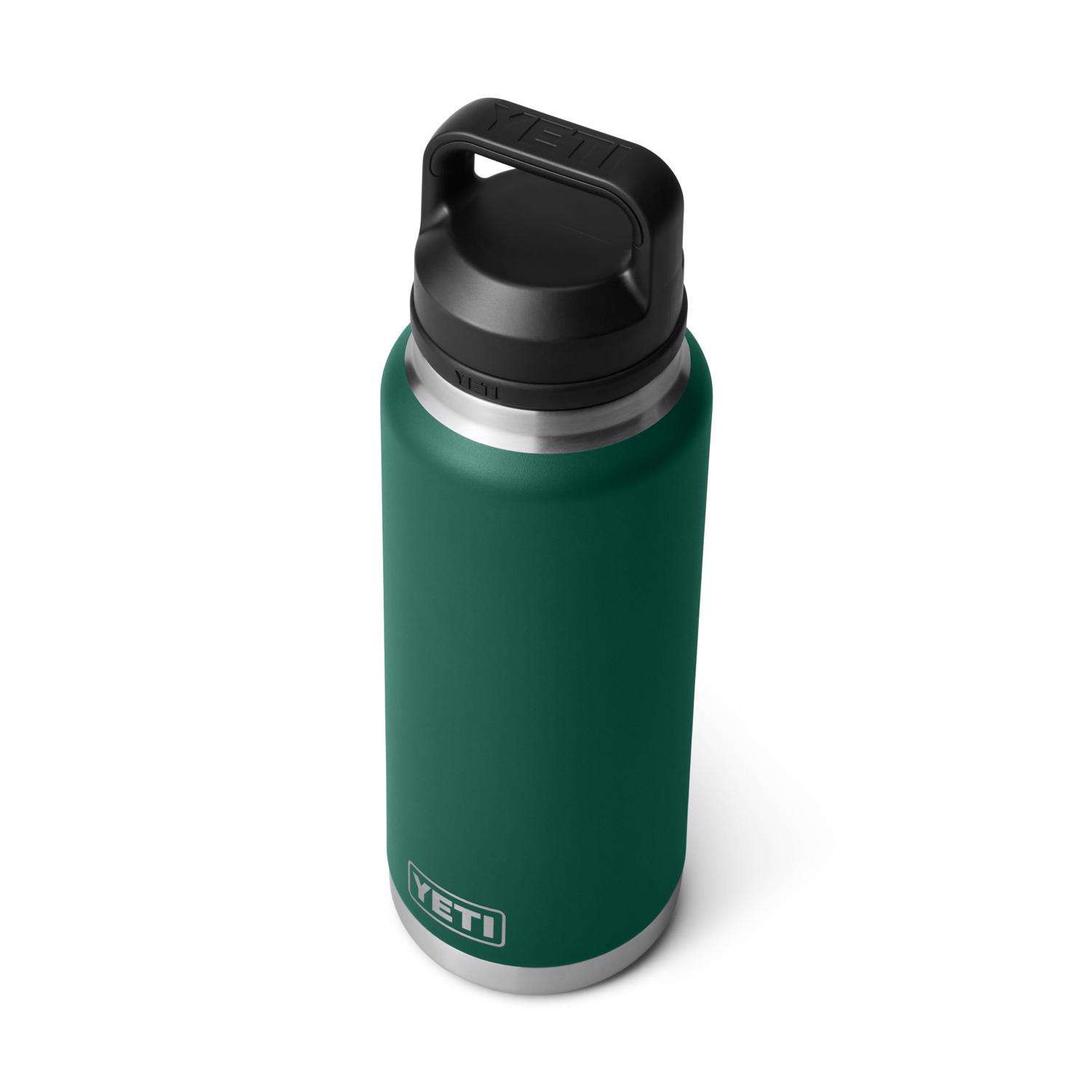 YETI Rambler 36 oz Black Forest Green BPA Free Bottle with Chug Cap