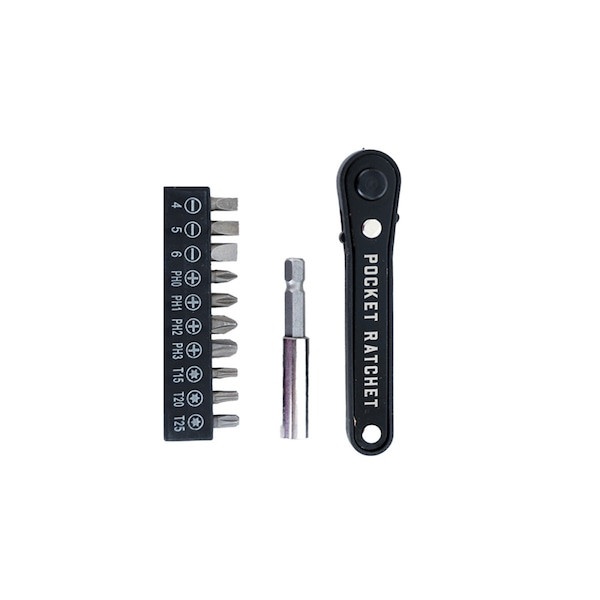 Trixie & Milo S/S Pocket Ratchet w/ 10 Bits/Extender DIY Home Repair Tool Set