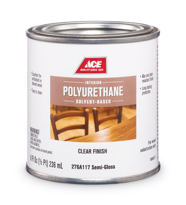 Ace Semi-Gloss Clear Solvent-Based Polyurethane 1/2 pt.