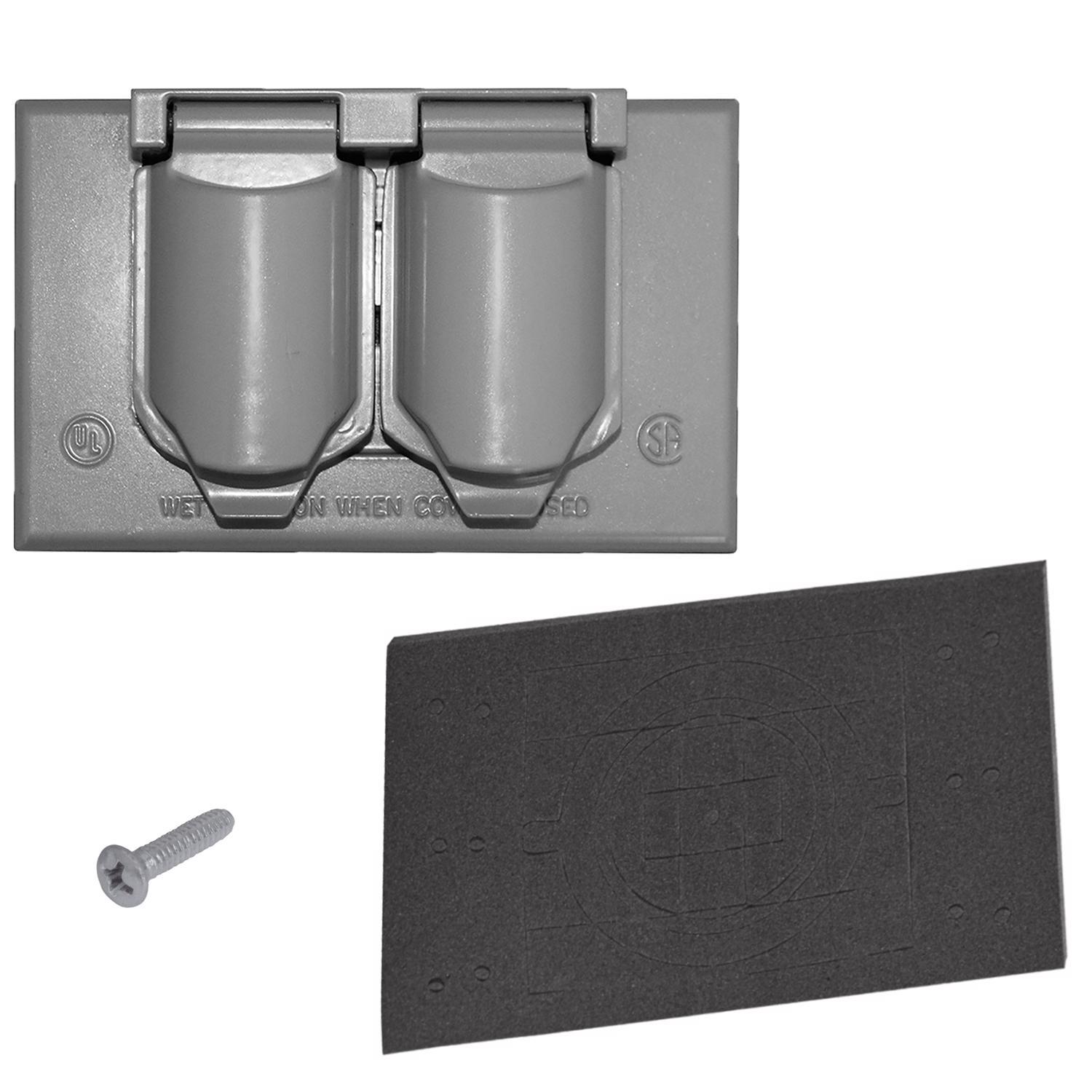 Sigma Engineered Solutions Rectangle Metal 1 gang 2.83 in. H X 4.57 in. W Horizontal Duplex Cover
