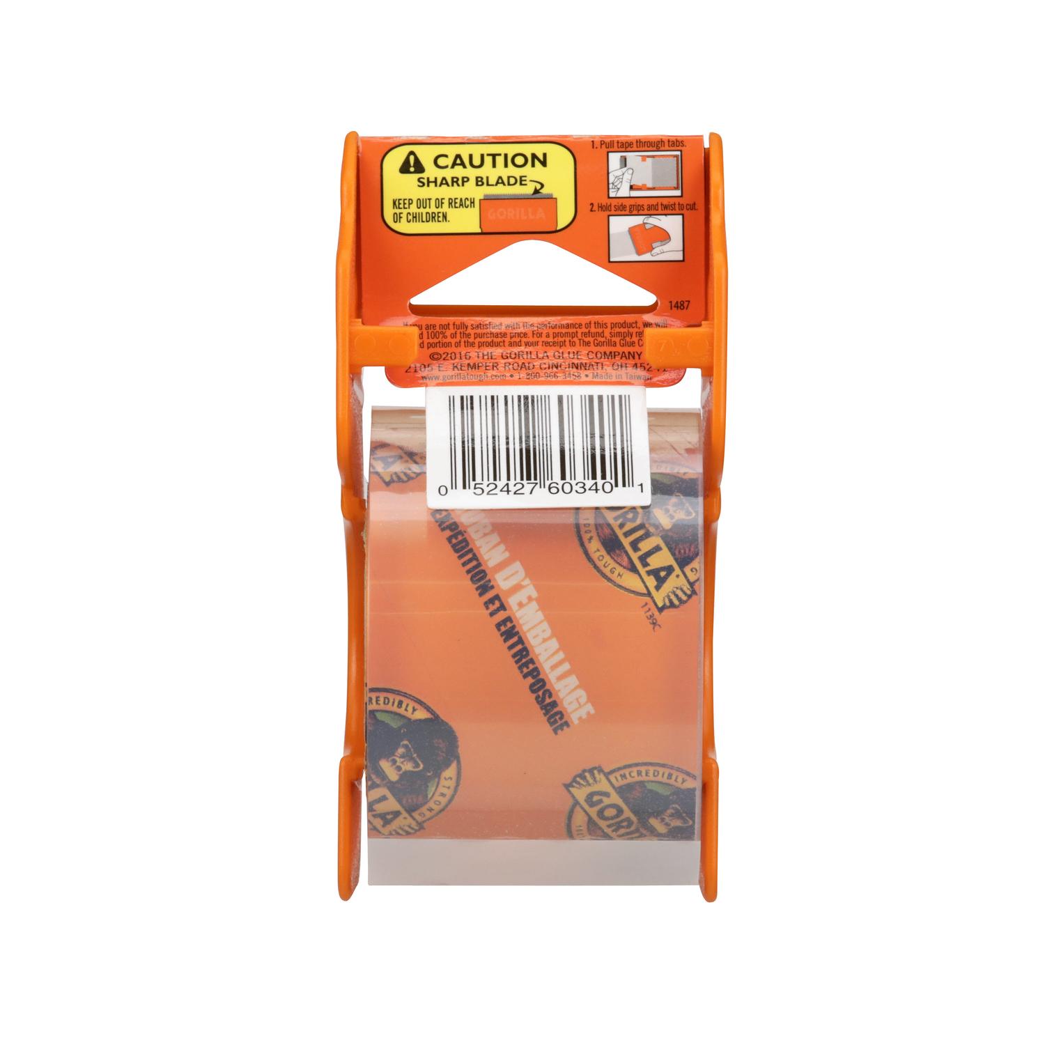 Gorilla 1.88 in. W X 25 yd L Heavy-Duty Packaging Tape with Dispenser