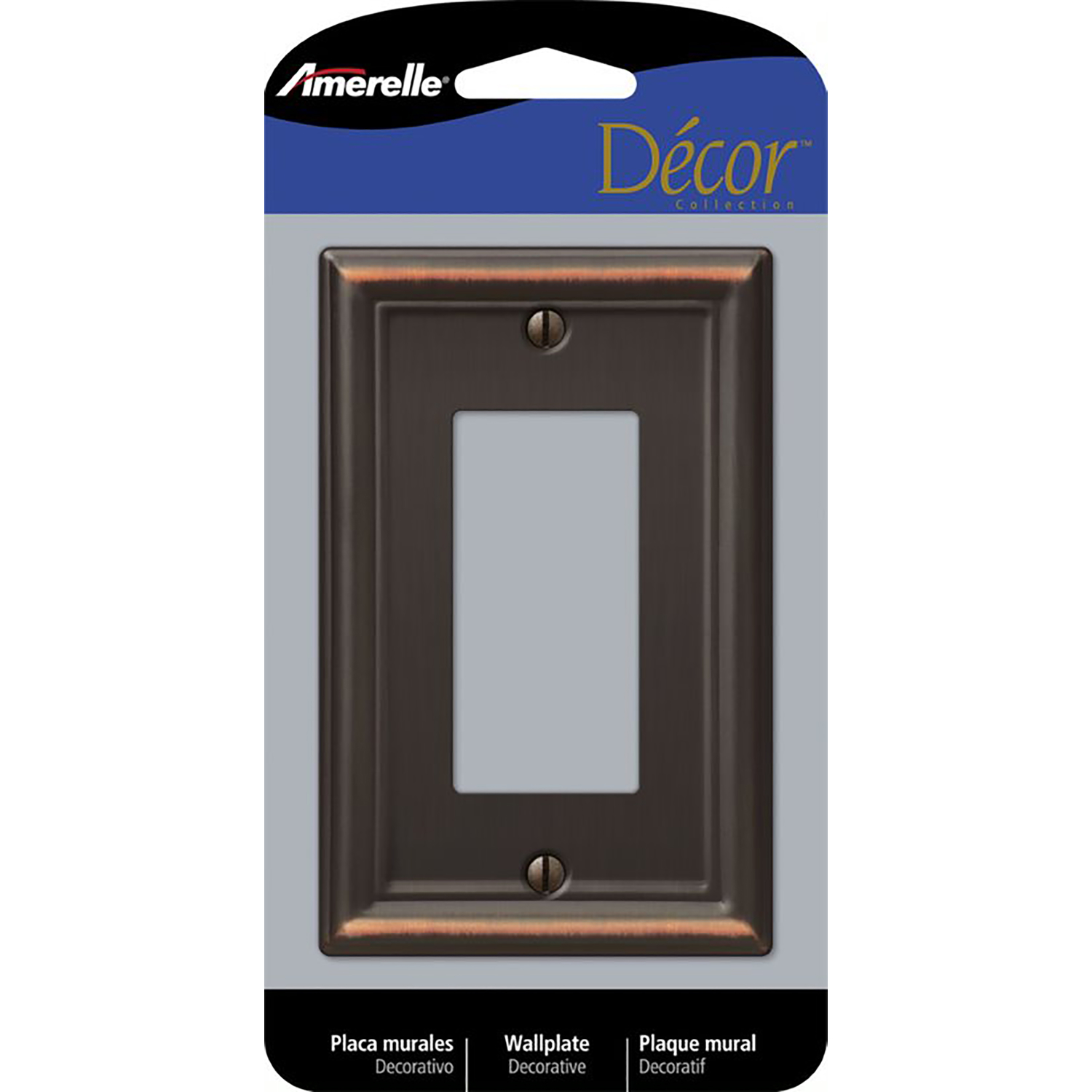 Amerelle Chelsea Aged Bronze Bronze 1 gang Stamped Steel Rocker Wall Plate 1 pk