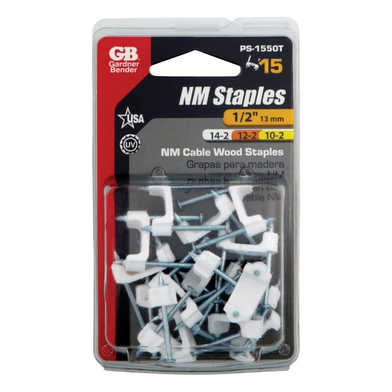 Gardner Bender 1/2 in. W Plastic Insulated Cable Staple 15 pk