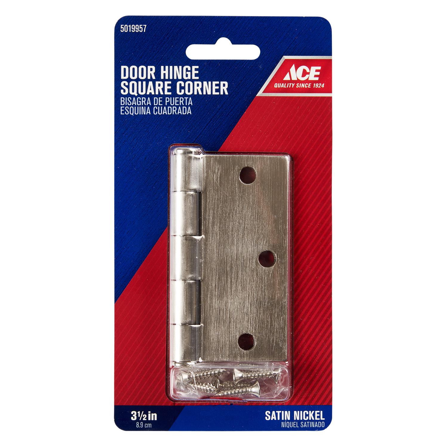 Ace 3-1/2 in. L Satin Nickel Residential Door Hinge 1 pk