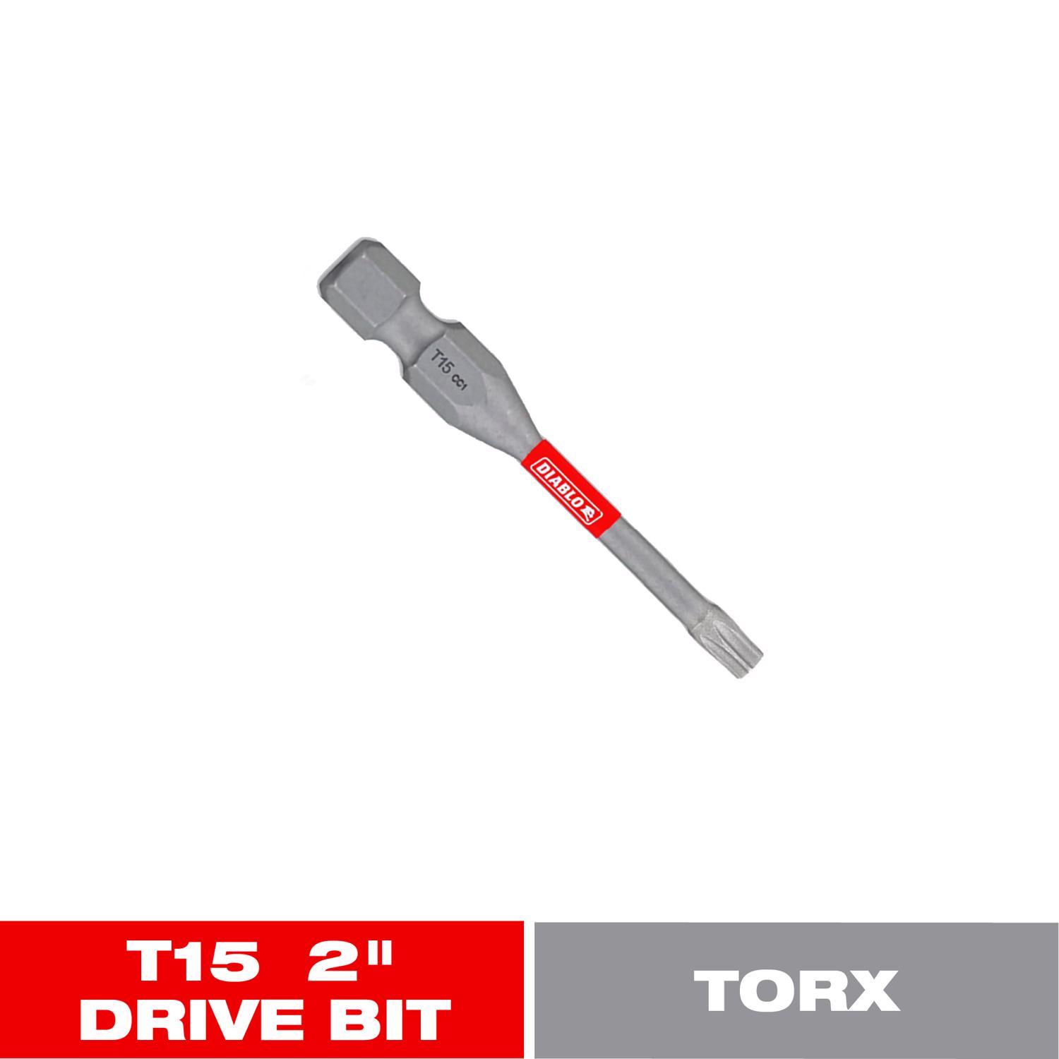 Diablo Torx #15 X 2 in. L Driver Bit Black Oxide 1 pc