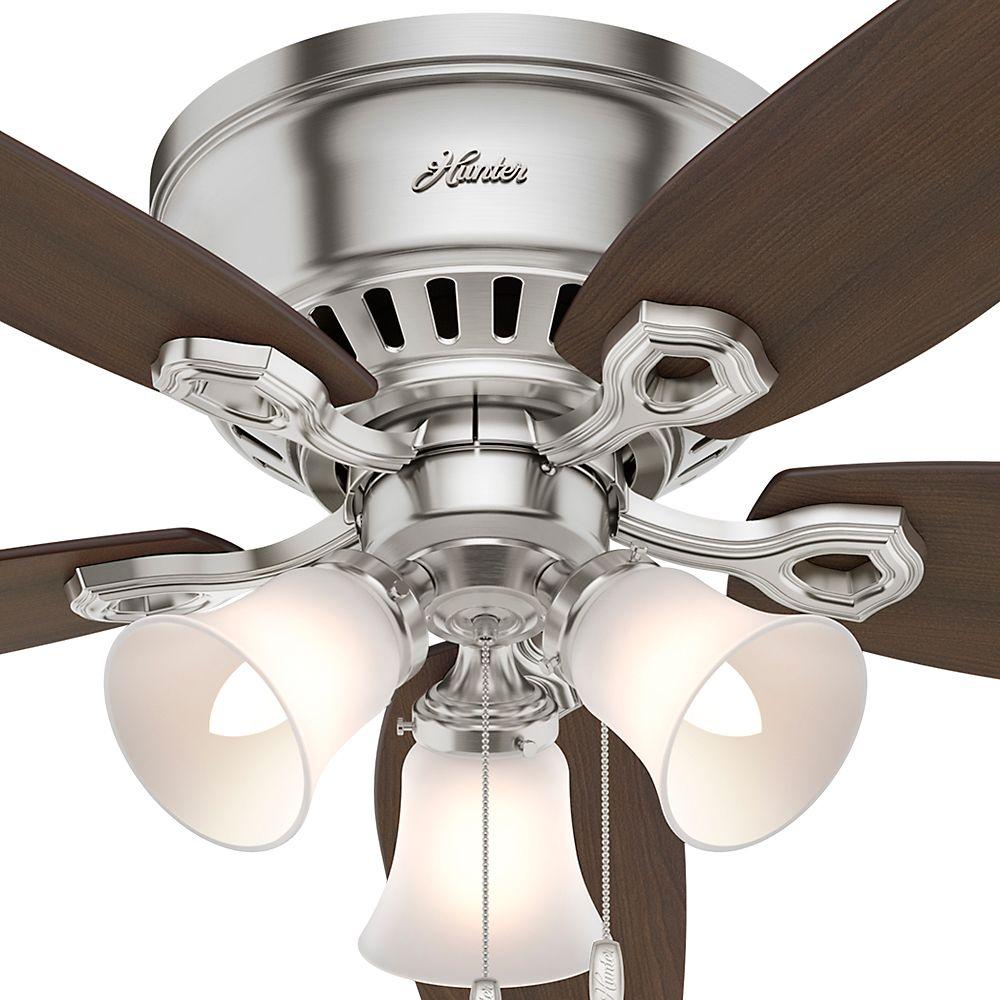 Builder Low Profile 52 in. Indoor Brushed Nickel Ceiling Fan