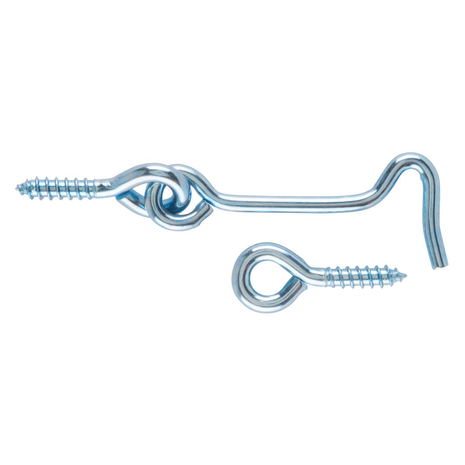 Ace Small Zinc-Plated Silver Steel 0.8175 in. L Hook and Eye 2 pk