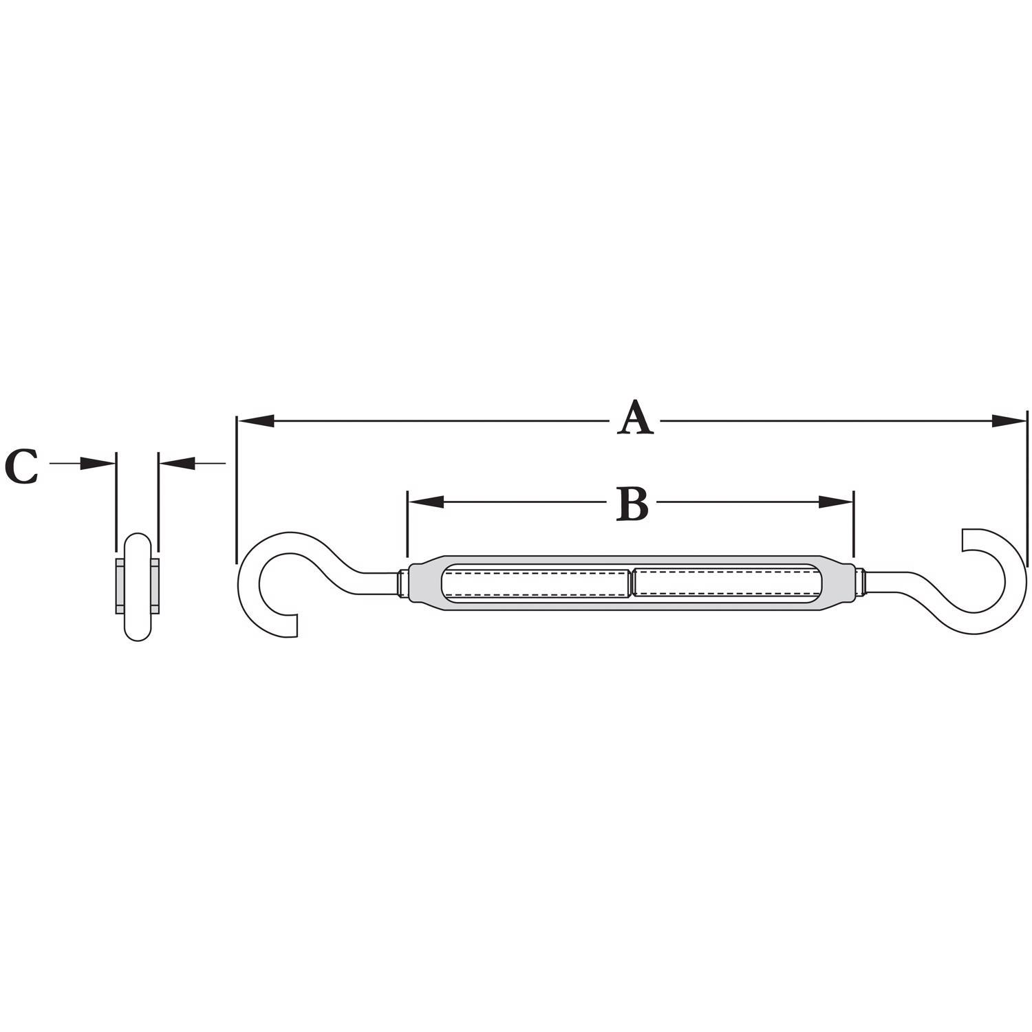 Hampton Zinc-Plated Aluminum/Steel Turnbuckle 70 lb