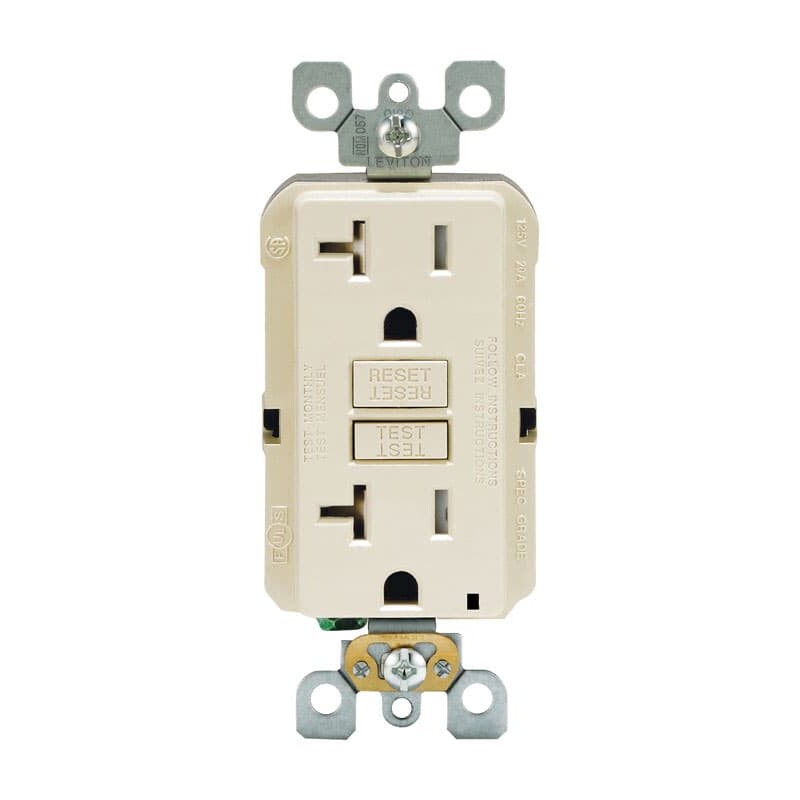 Leviton SmartlockPro 20 amps 125 V Duplex Light Almond GFCI Outlet 5-20R 1 pk