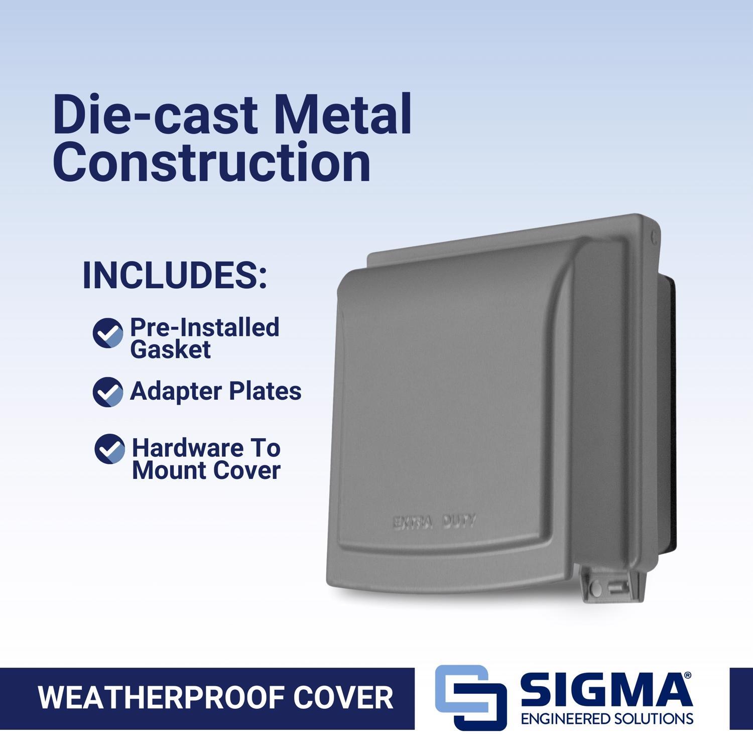 Sigma Engineered Solutions Rectangle Die-Cast Metal 2 gang 6.02 in. H X 5.55 in. W Weatherproof Cove