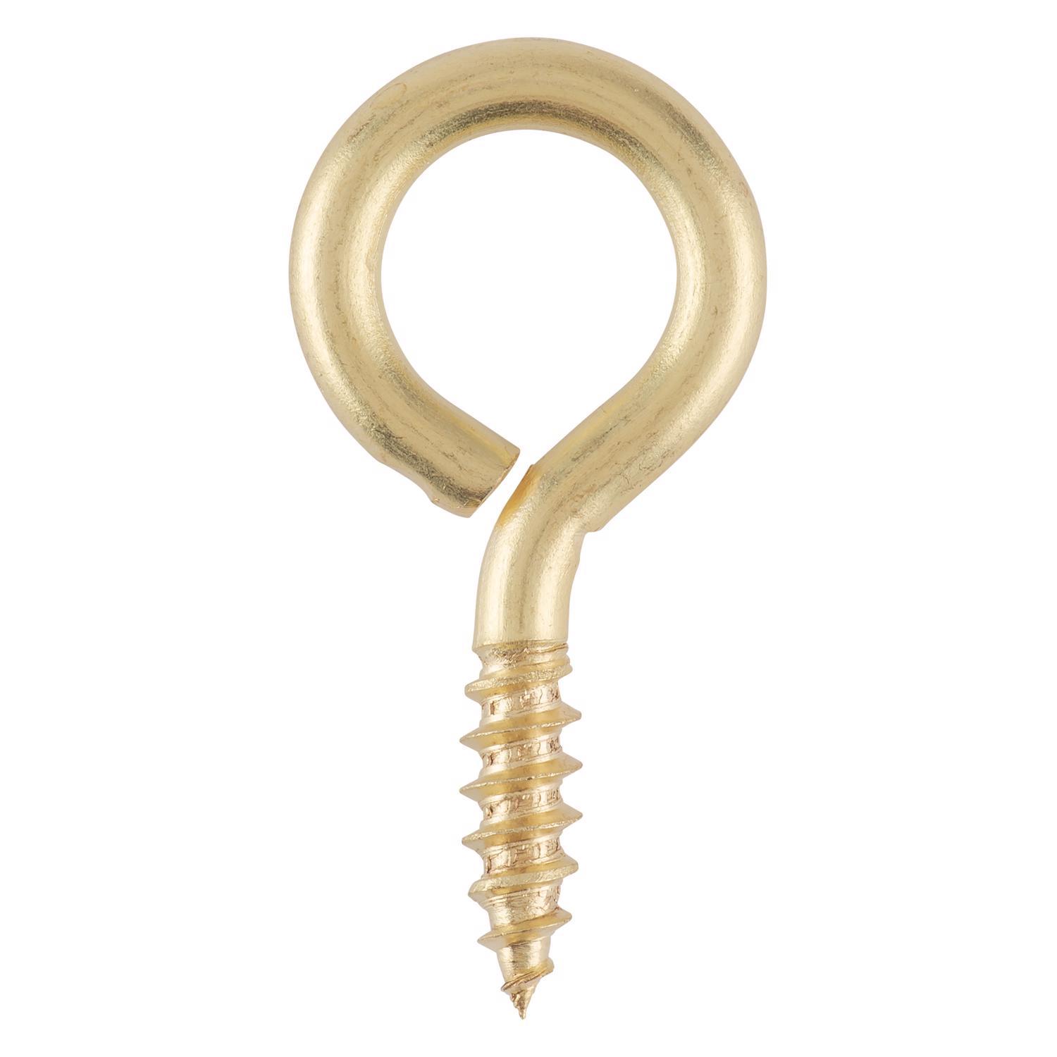 Ace 3/16 in. D X 1-5/8 in. L Polished Brass Screw Eye 45 lb. cap. 3 pk