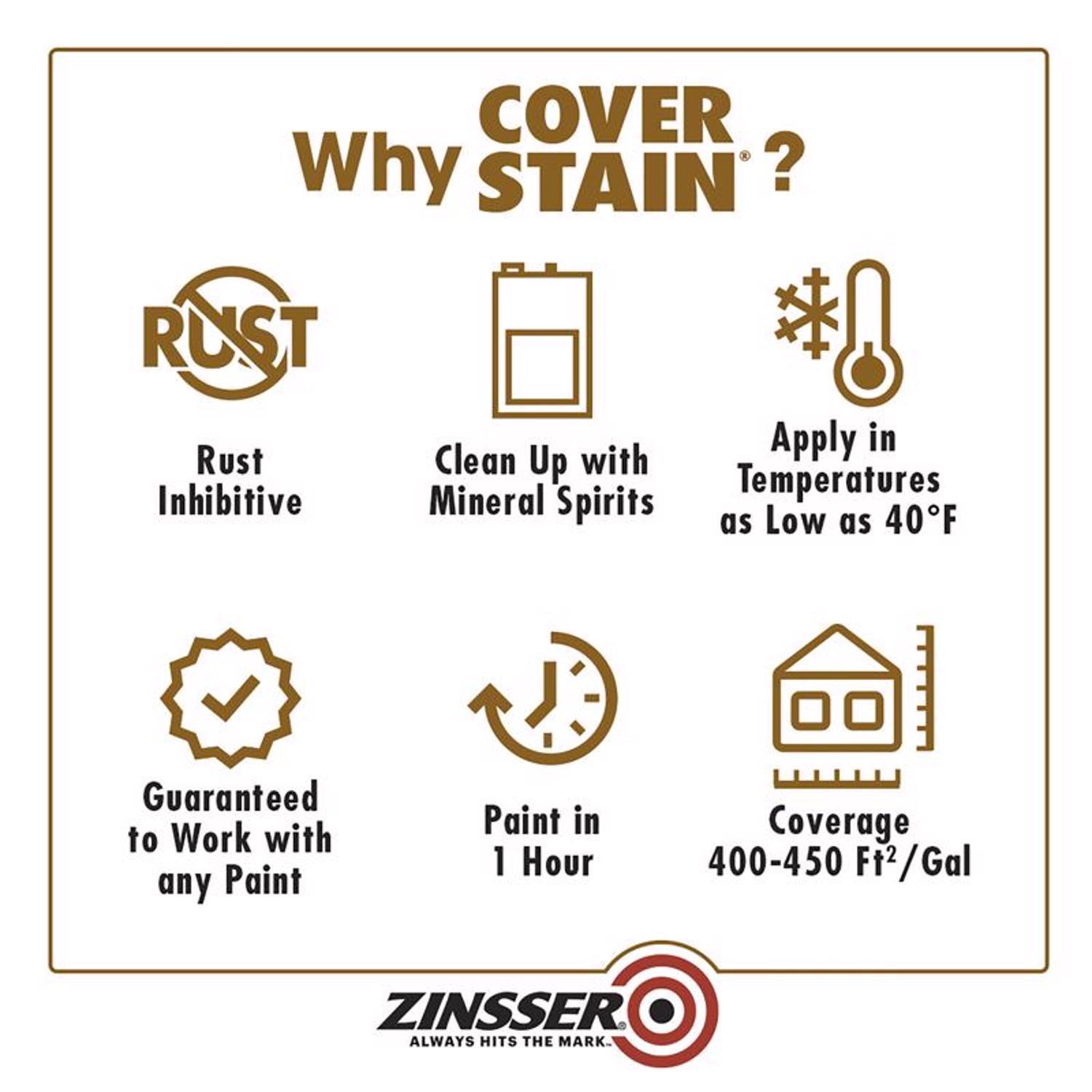 Zinsser Cover Stain White Oil-Based Alkyd Primer and Sealer 1 qt