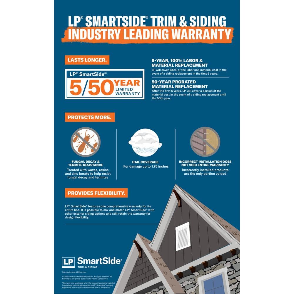 LP SmartSide 38 Series Cedar Texture Panel 8" O.C. Engineered Wood Siding 4' x 8'