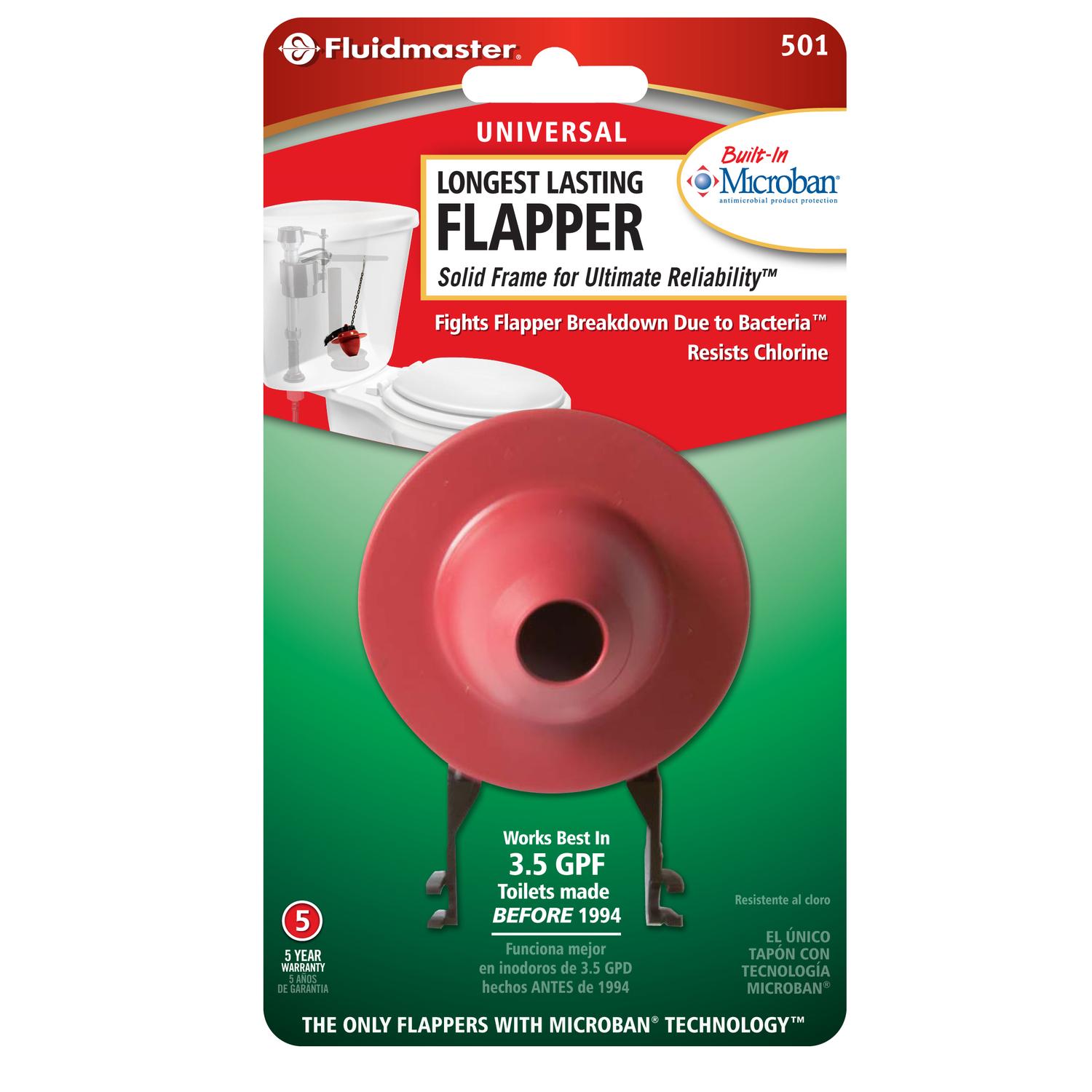 Fluidmaster Flush Valve Flapper Red Microban