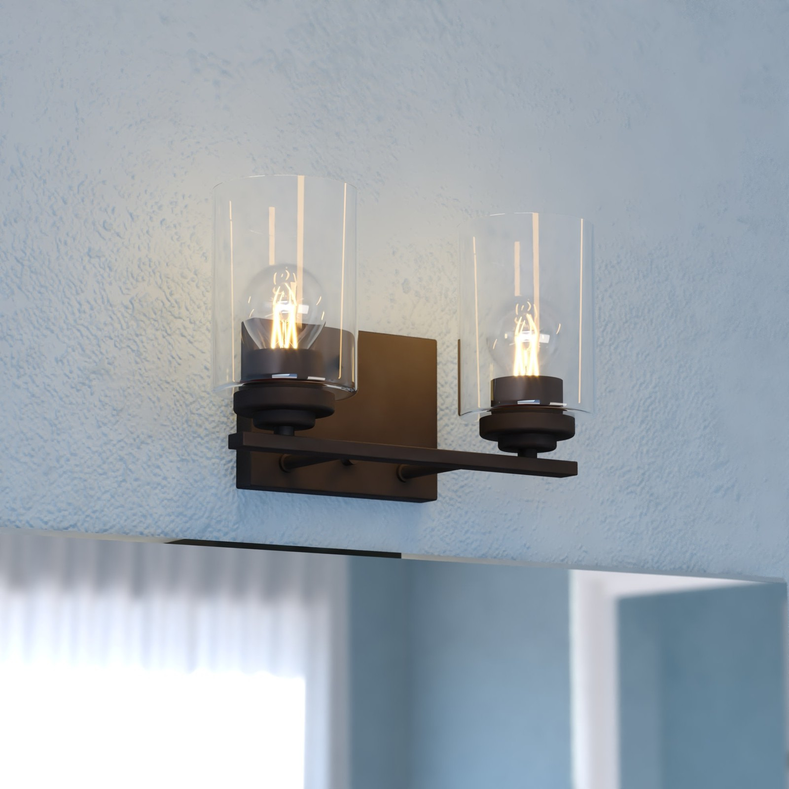 Vaxcel Lighting W0525 Park Ridge 2 Light 13 in.W Vanity Light - Black