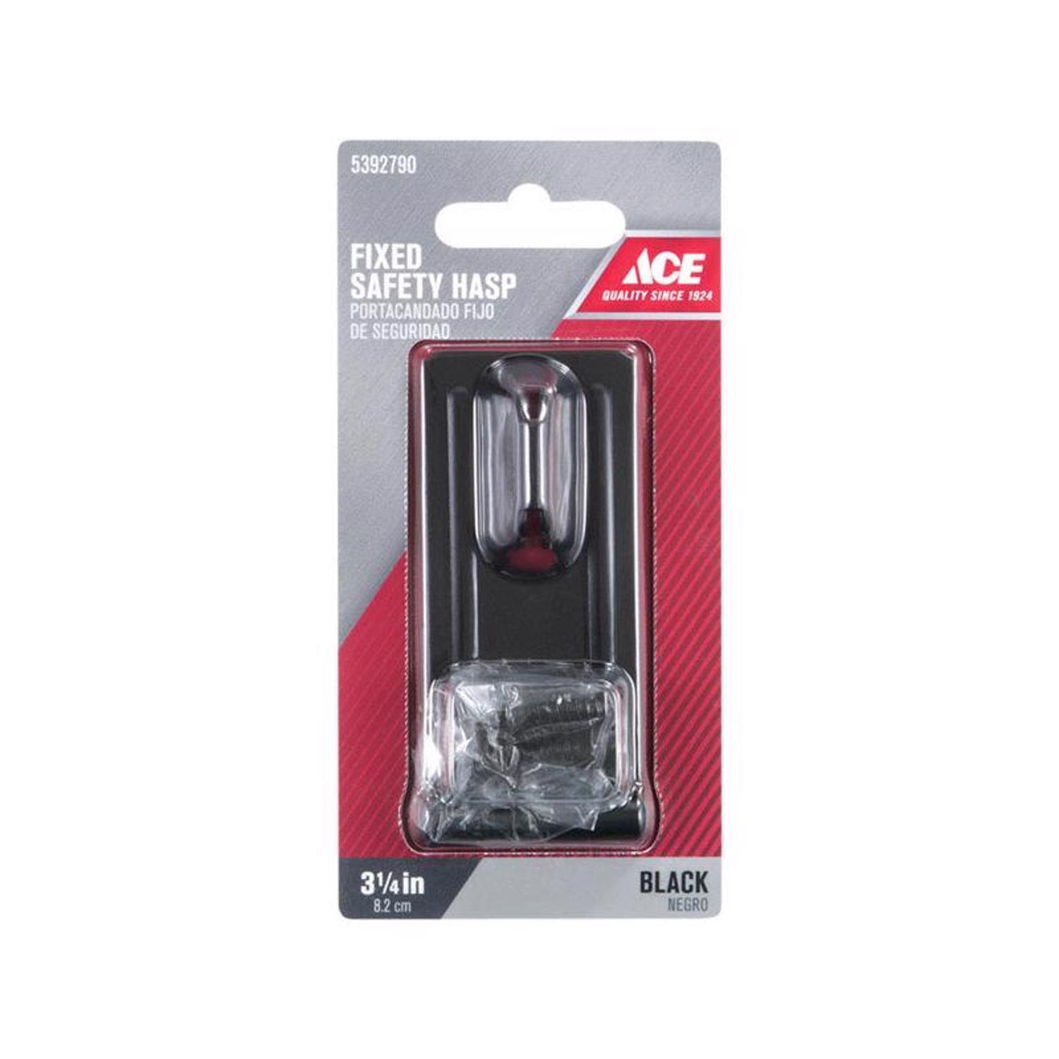 Ace Black Steel 3-1/4 in. L Fixed Staple Safety Hasp
