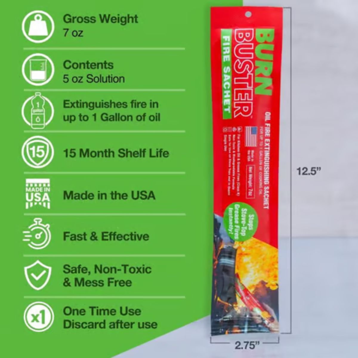BurnBuster 5 oz. Fire Suppressant Sachet For Kitchen