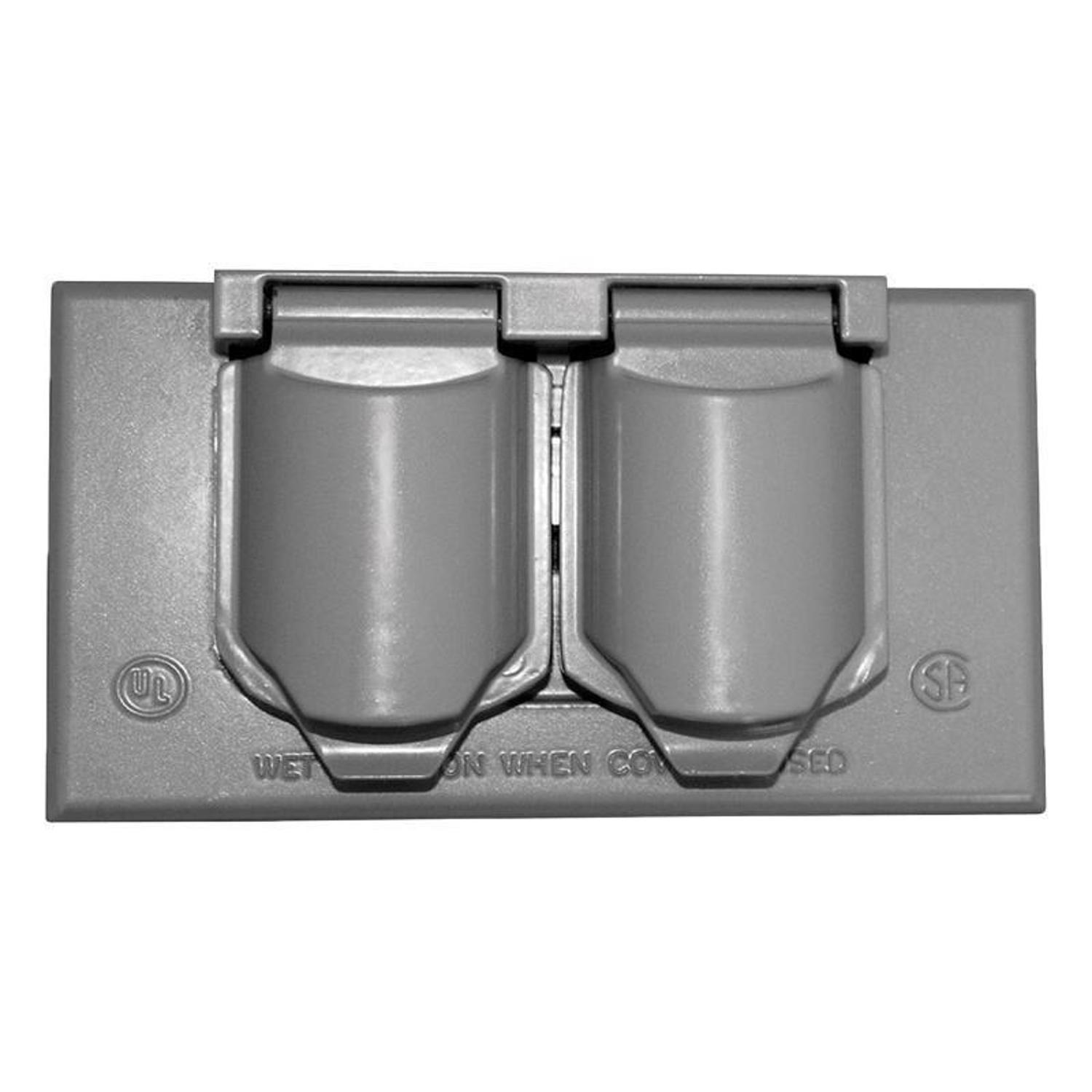 Sigma Engineered Solutions Rectangle Die-Cast Metal 1 gang 2.83 in. H X 4.57 in. W Horizontal Duplex