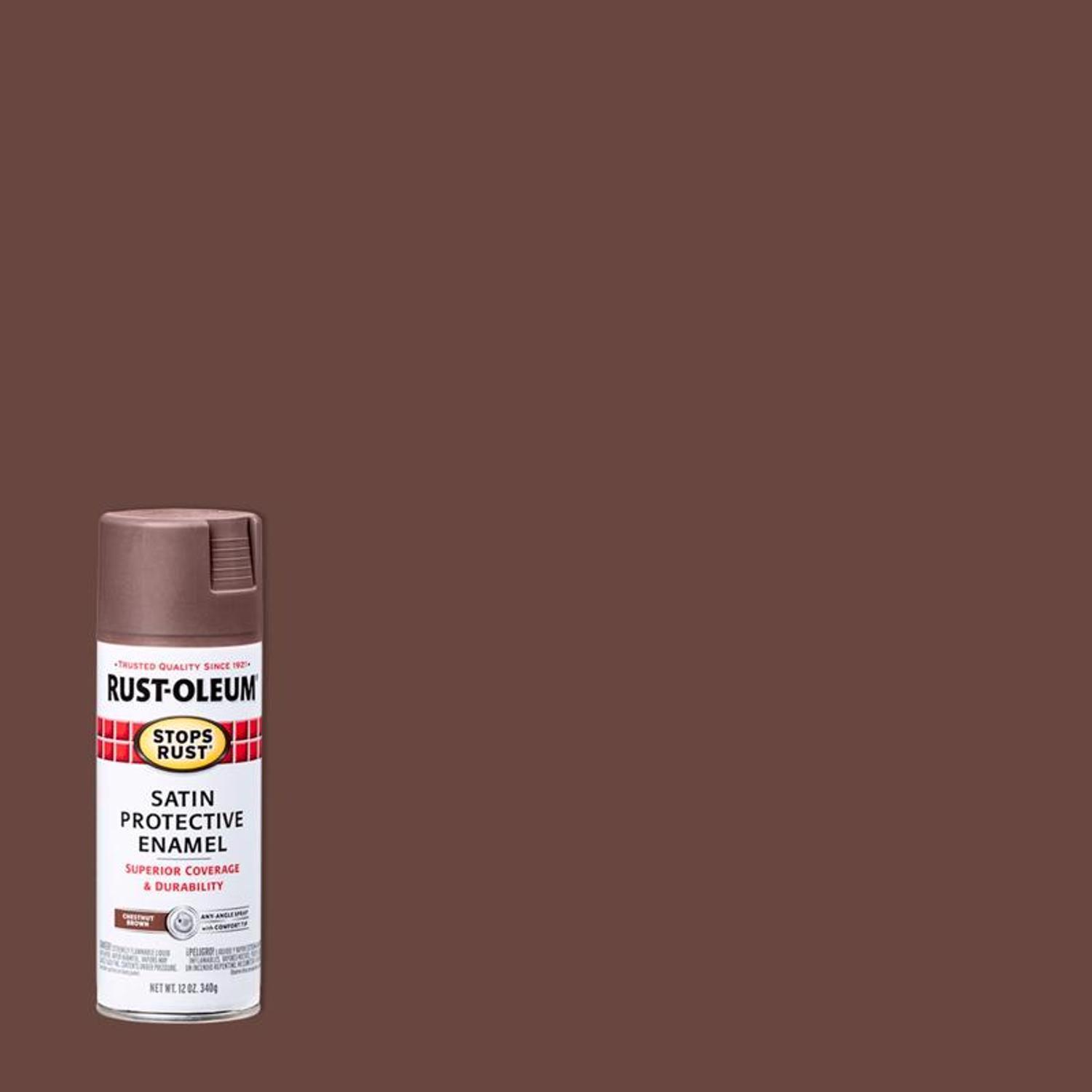 RustOleum Stops Rust Satin Chestnut Brown Spray Paint 12 oz Stine