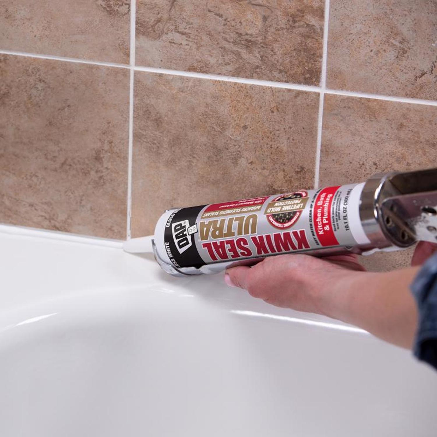 DAP Kwik Seal Ultra Biscuit Siliconized Acrylic Kitchen and Bath Sealant 5.5 oz