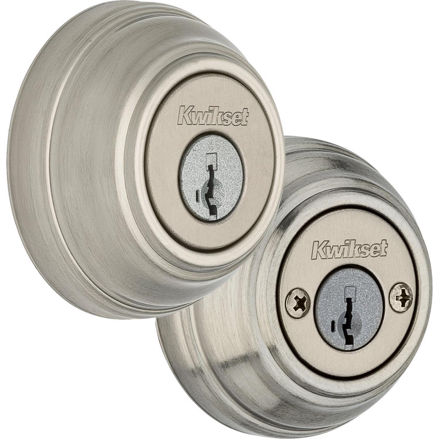 Kwikset SmartKey Satin Nickel Metal Deadbolt