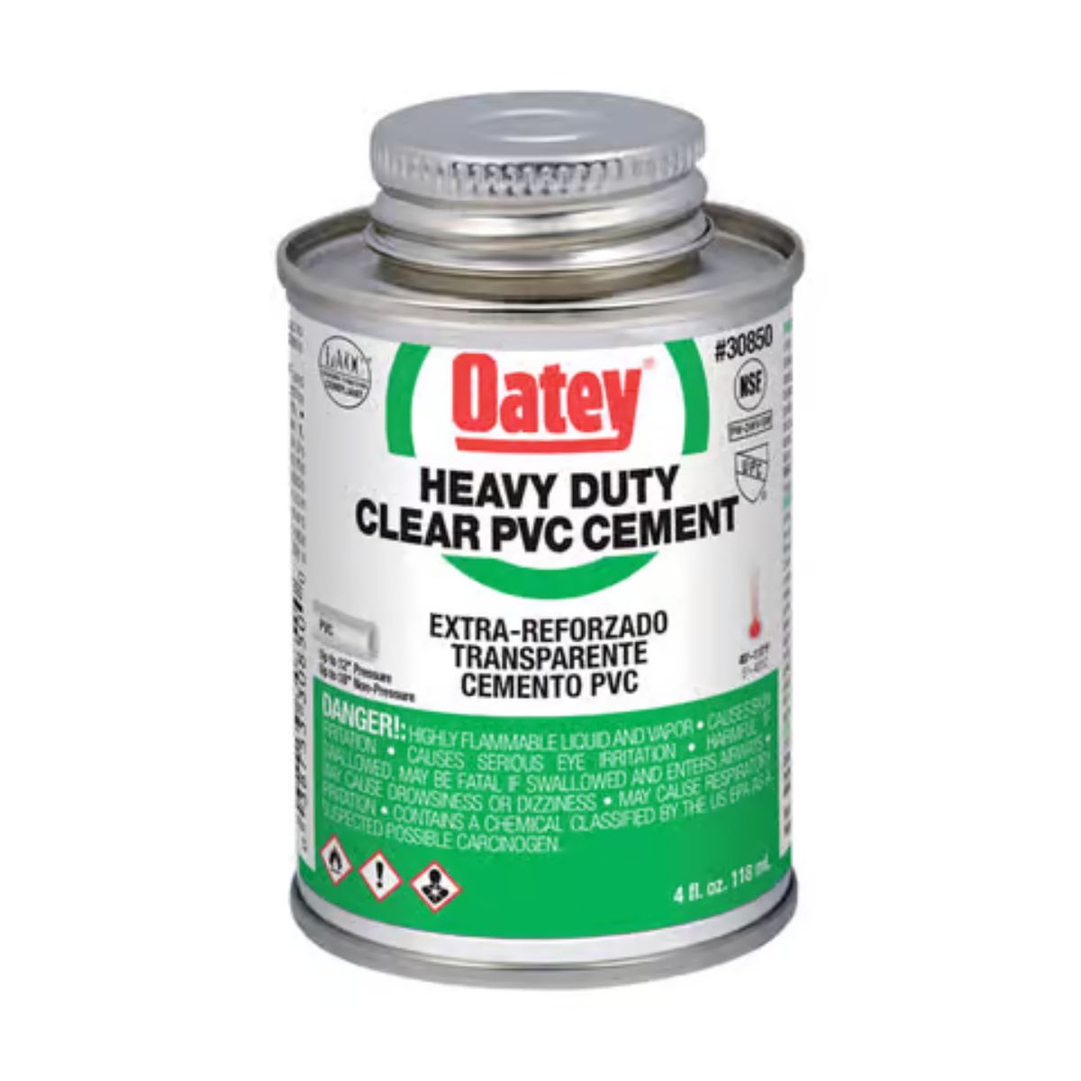 Oatey Heavy Duty Clear Cement For PVC 4 oz.