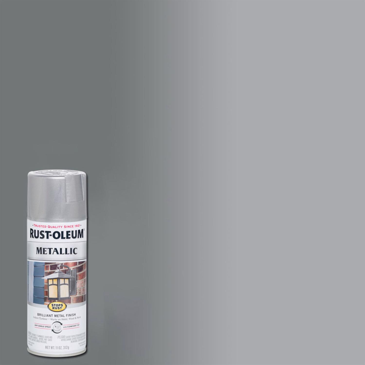 Rust-Oleum Stops Rust Metallic Silver Metallic Spray Paint 11 oz