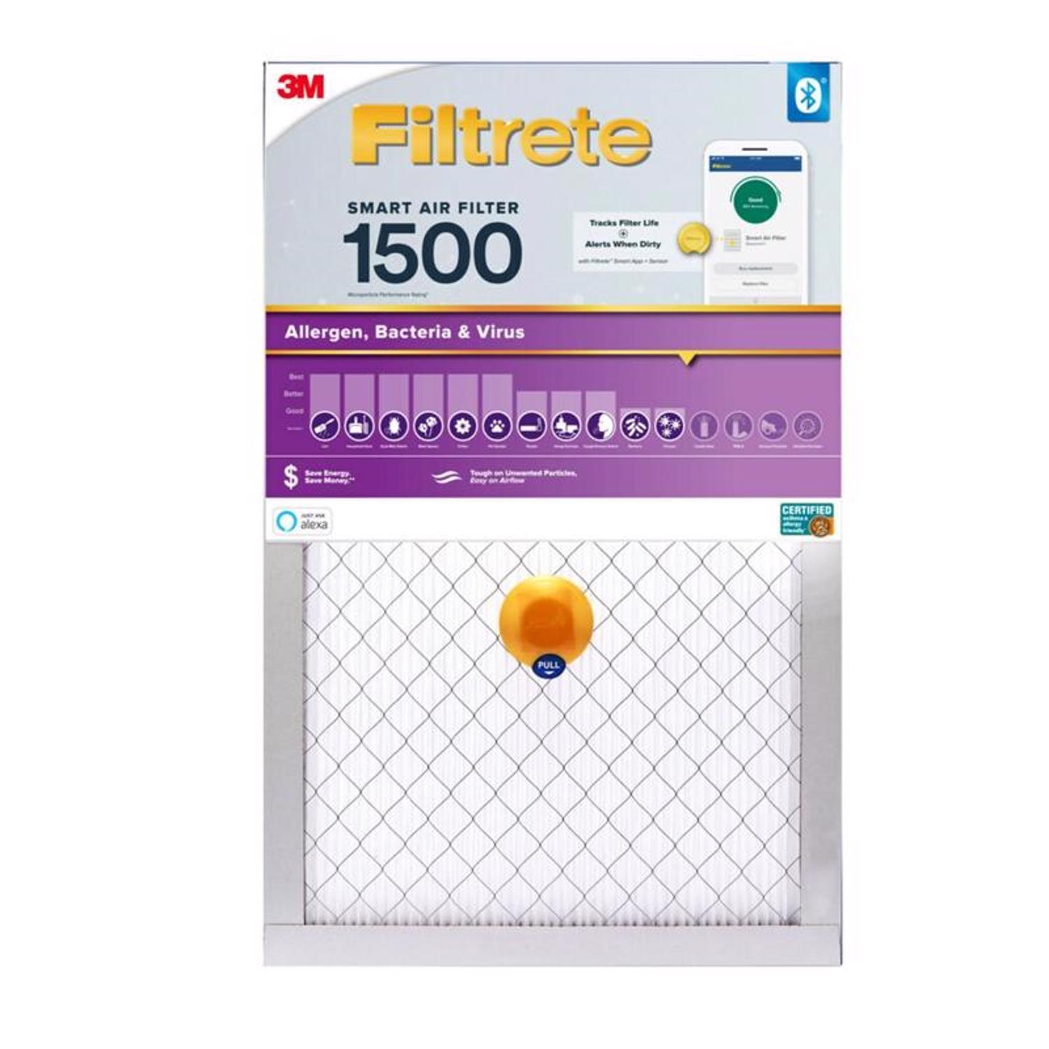 Filtrete 16 in. W X 20 in. H X 1 in. D Polypropylene 12 MERV Smart Air Filter 1 pk