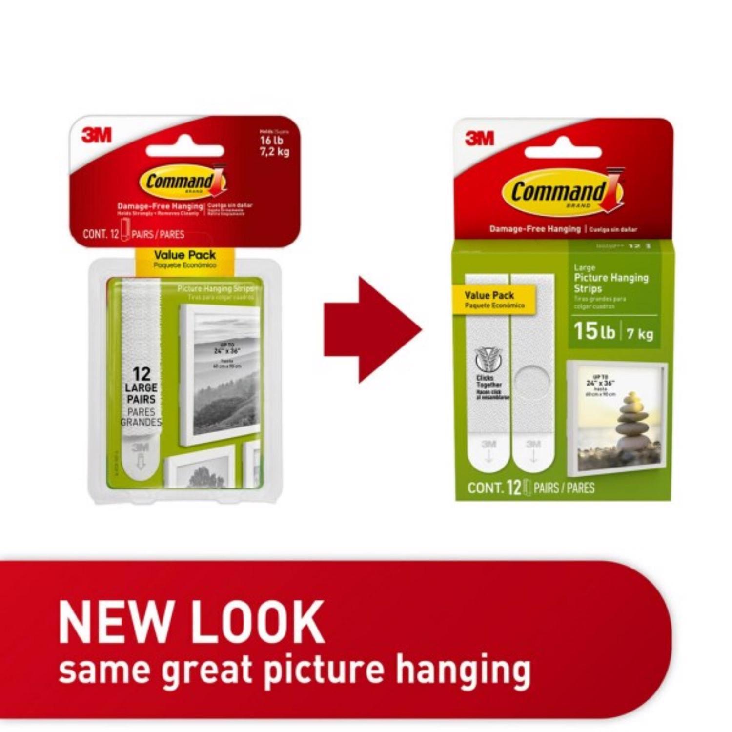 3M Command White Large Picture Hanging Strips 16 lb 12 pk