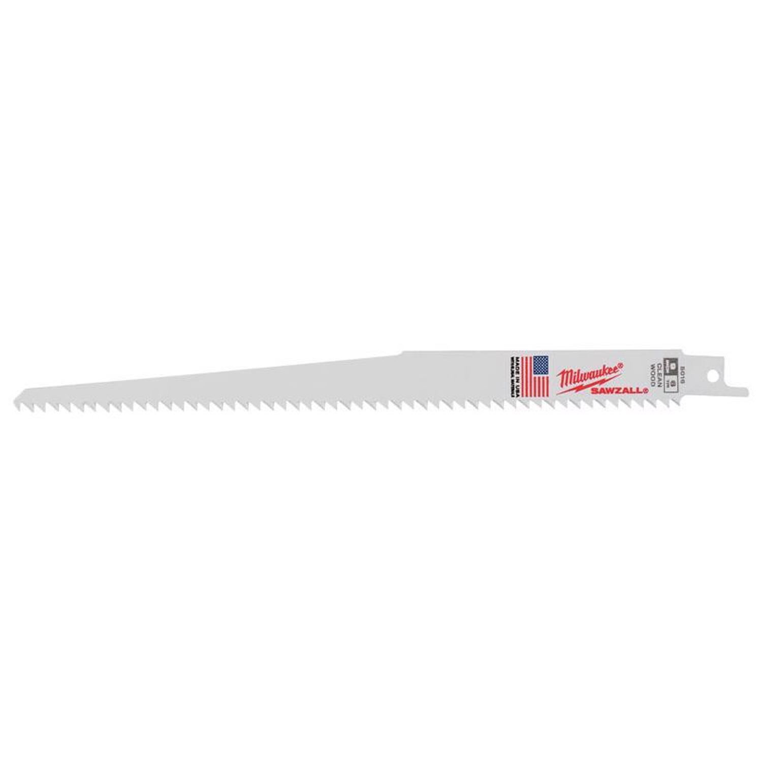 Milwaukee Sawzall 9 in. Bi-Metal Clean Wood Reciprocating Saw Blade 6 TPI 5 pk