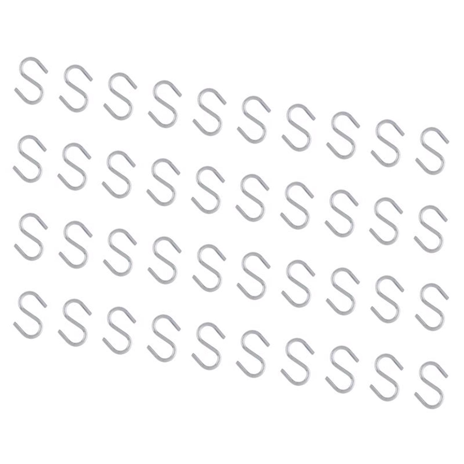 Ace Small Zinc-Plated Silver Steel 1.5 in. L S-Hook 20 lb 40 pk