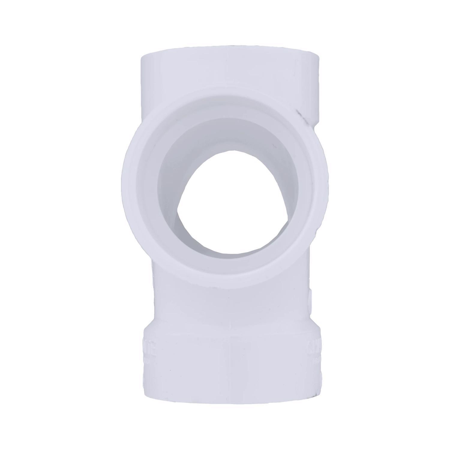 Charlotte Pipe Schedule 40 1-1/2 in. Hub X 1-1/2 in. D Hub PVC Double Sanitary Tee 1 pk