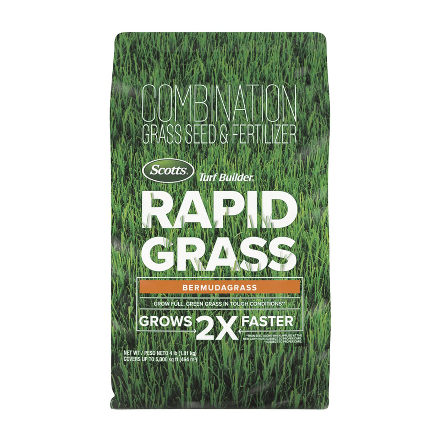 Scotts Turf Builder Rapid Grass Bermuda Grass Sun or Shade Grass Seed and Fertilizer 4 lb
