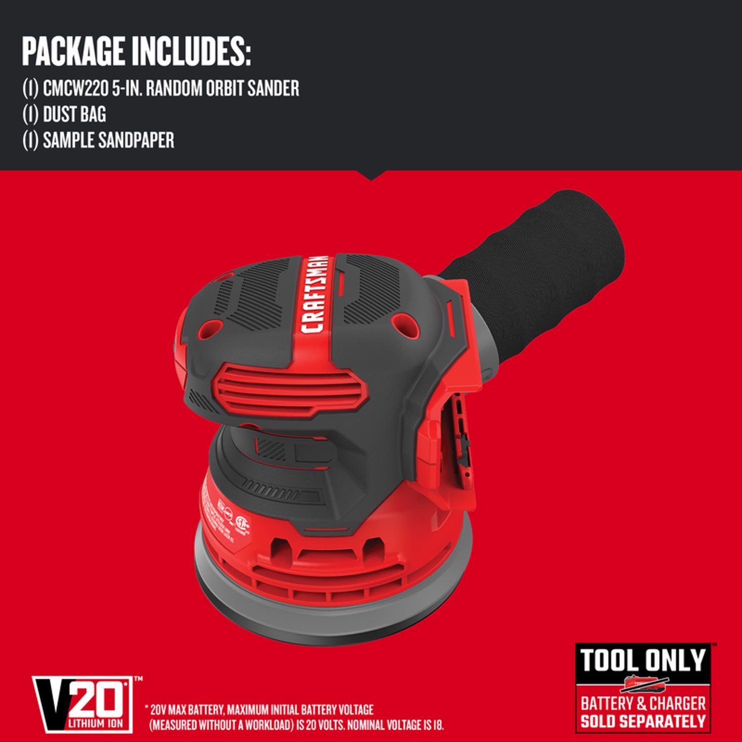 Craftsman V20 Cordless 5 in. Random Orbit Sander Tool Only