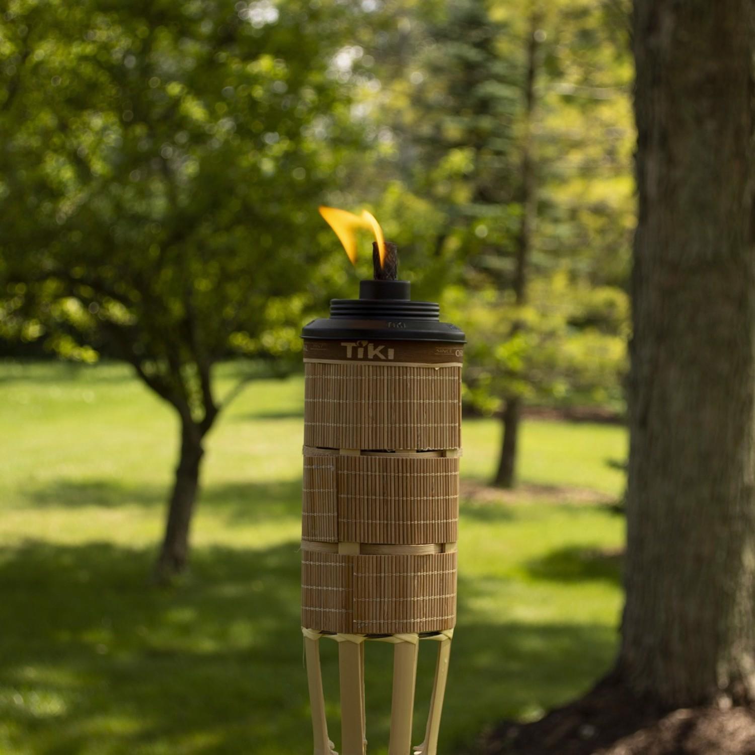TIKI Easy Pour Brown Bamboo 60 in. Tiki Outdoor Torch 1 Pack