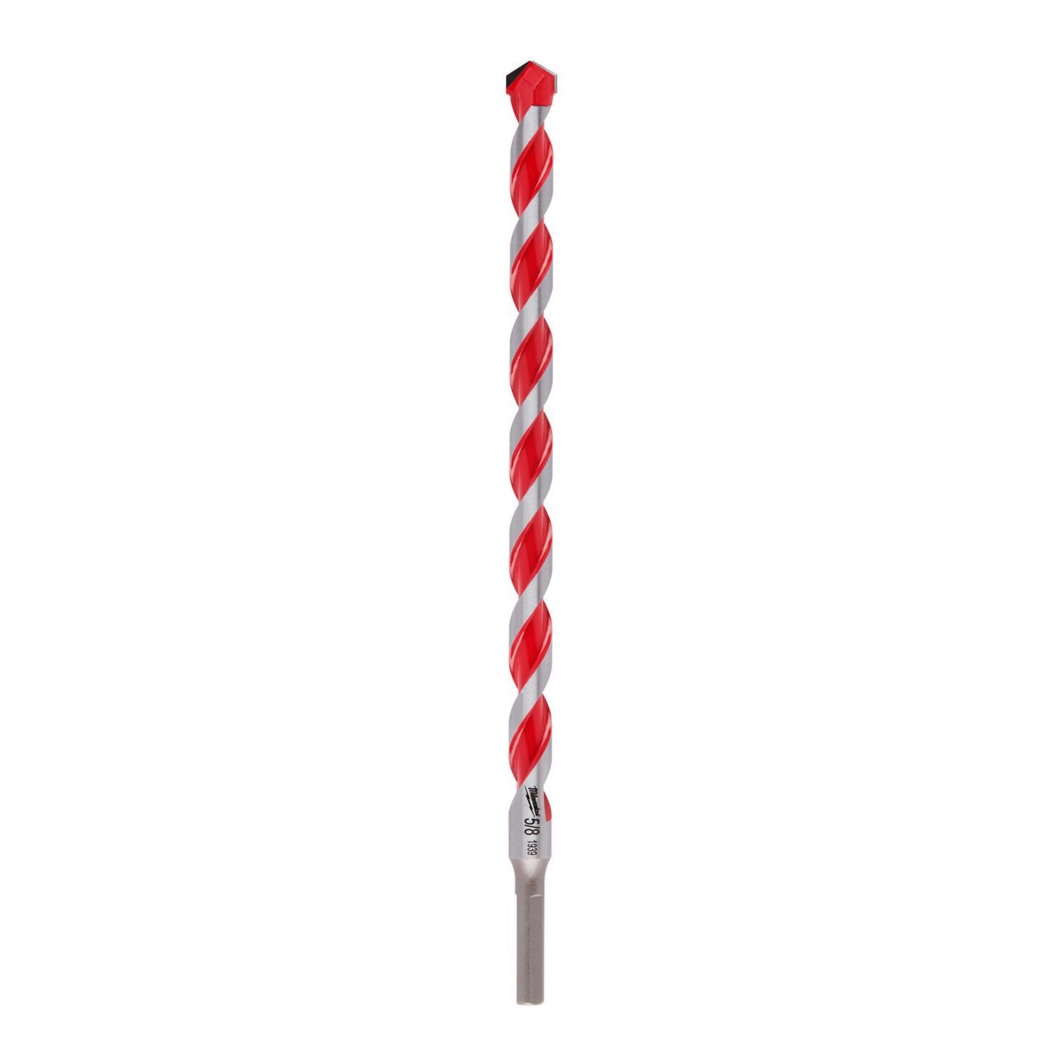 Milwaukee 5/8 in. X 12 in. L Carbide Hammer Drill Bit 3-Flat Shank 1 pk