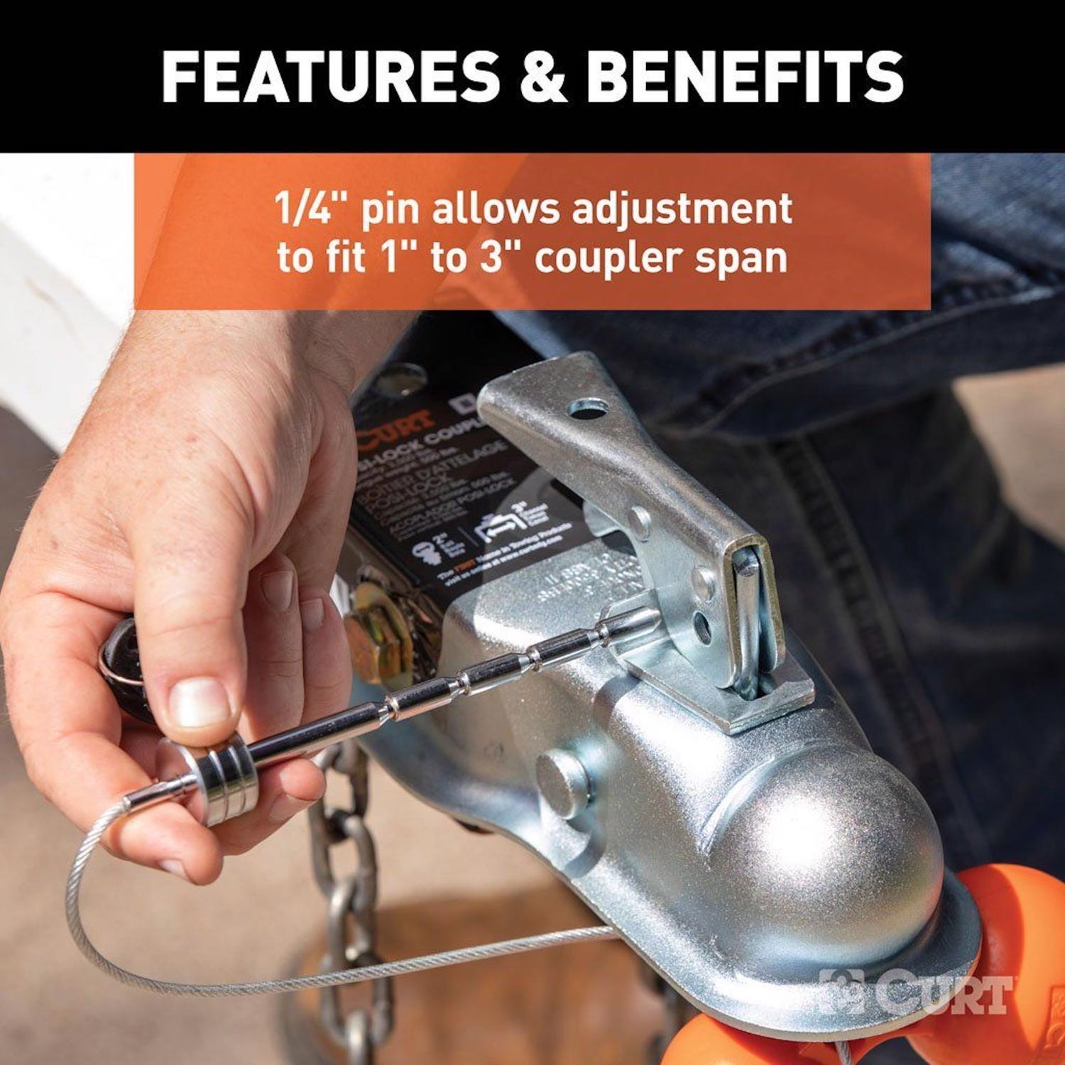 CURT Universal Trailer Coupler Lock