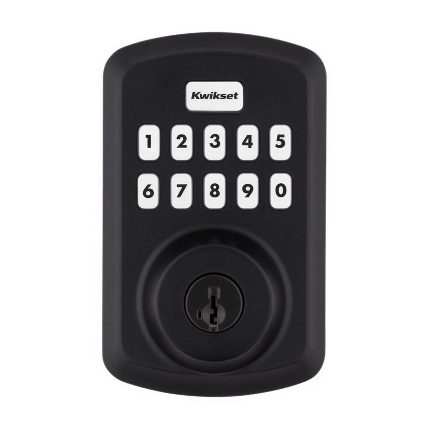 Kwikset Matte Black Metal Electronic Touch Pad Deadbolt