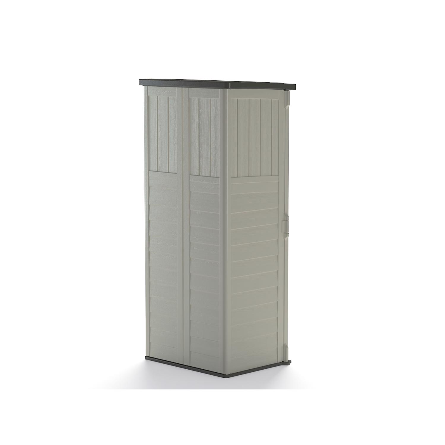 Suncast 2 ft. x 2 ft. Plastic Vertical Storage Shed with Floor Kit Gray