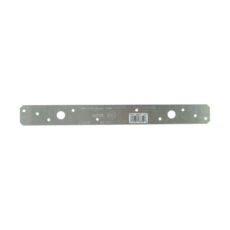Simpson Strong-Tie Galvanized Steel Strap 12 in. H x 1-1/4 in. W 20 Ga.